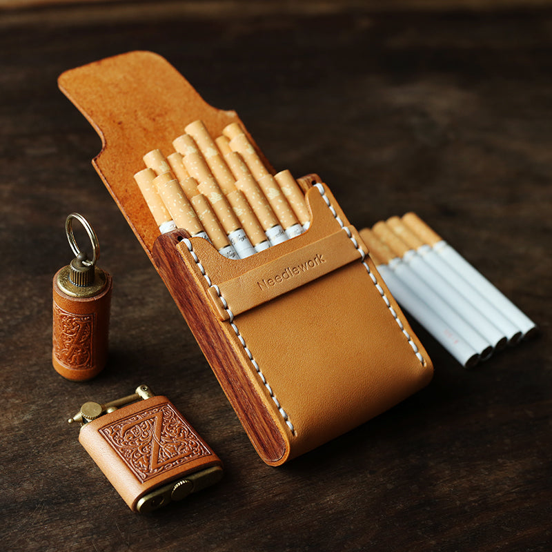 NEEDLEWORK Retro Leather Cigarette cases multifunctional storage bag