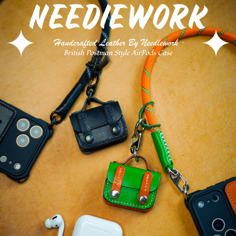 NEEDLEWORK Leather AirPods Cases British Postman Style