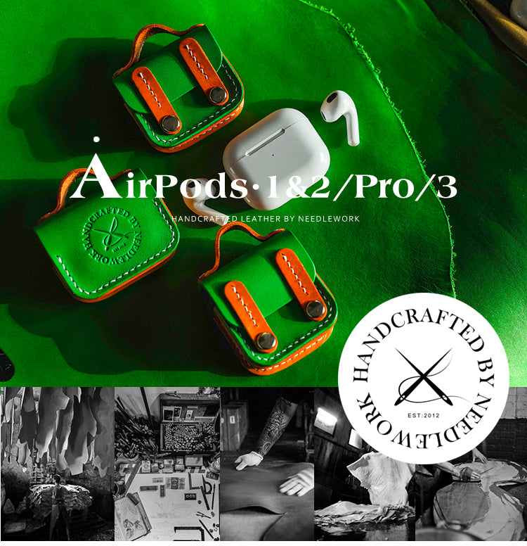 NEEDLEWORK Leather AirPods Cases British Postman Style
