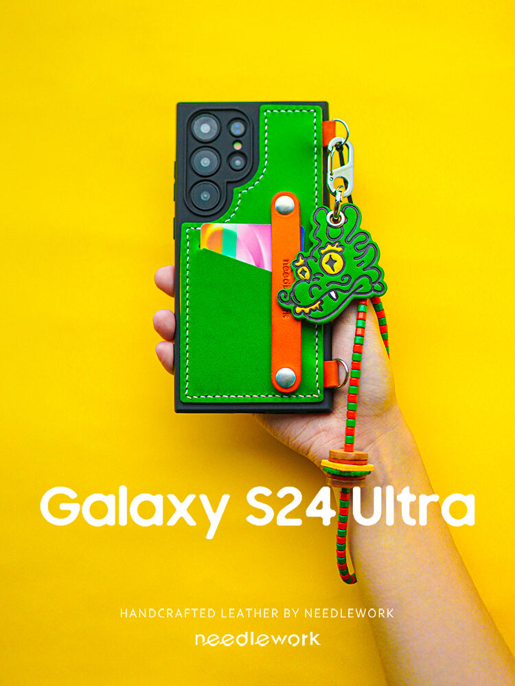 NEEDLEWORK Handcrafted Leather card holder phone case for Samsung Galaxy S22/S23/S24/S25 Ultra