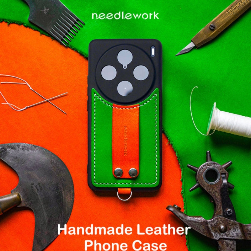 NEEDLEWORK Leather hanging neck strap phone case for vivo X200/X300/Pro