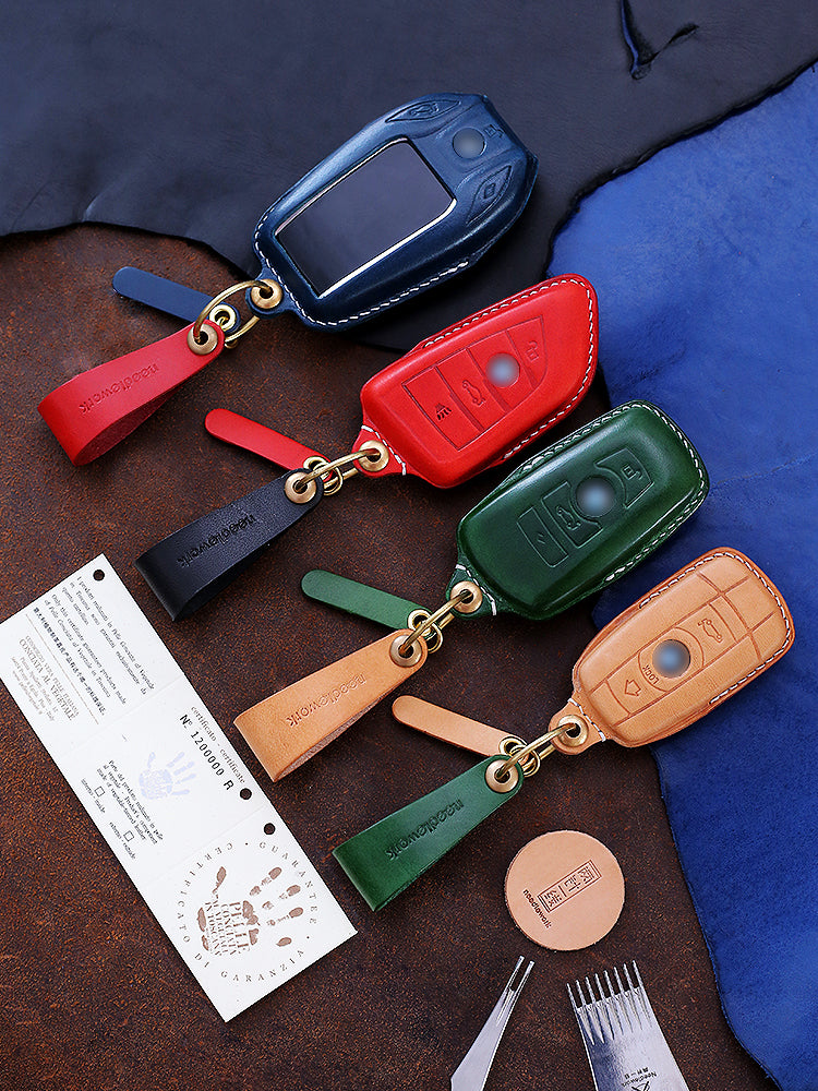 NEEDLEWORK Leather Car Key Cases for BavarianMotoWork(BMW) Car