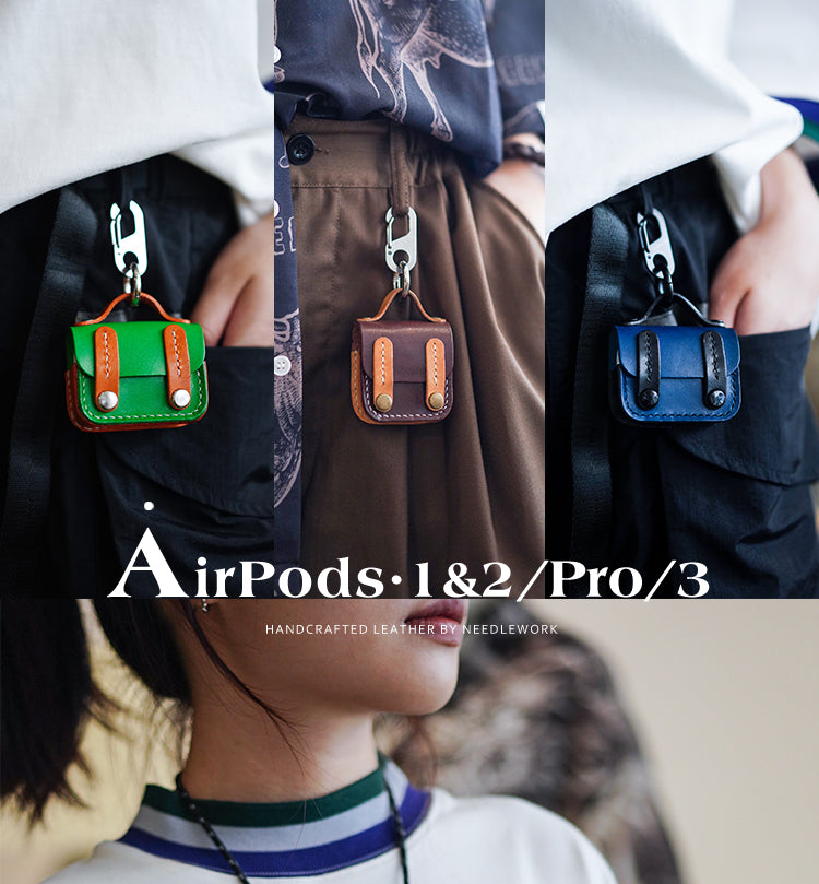 NEEDLEWORK Leather AirPods Cases British Postman Style