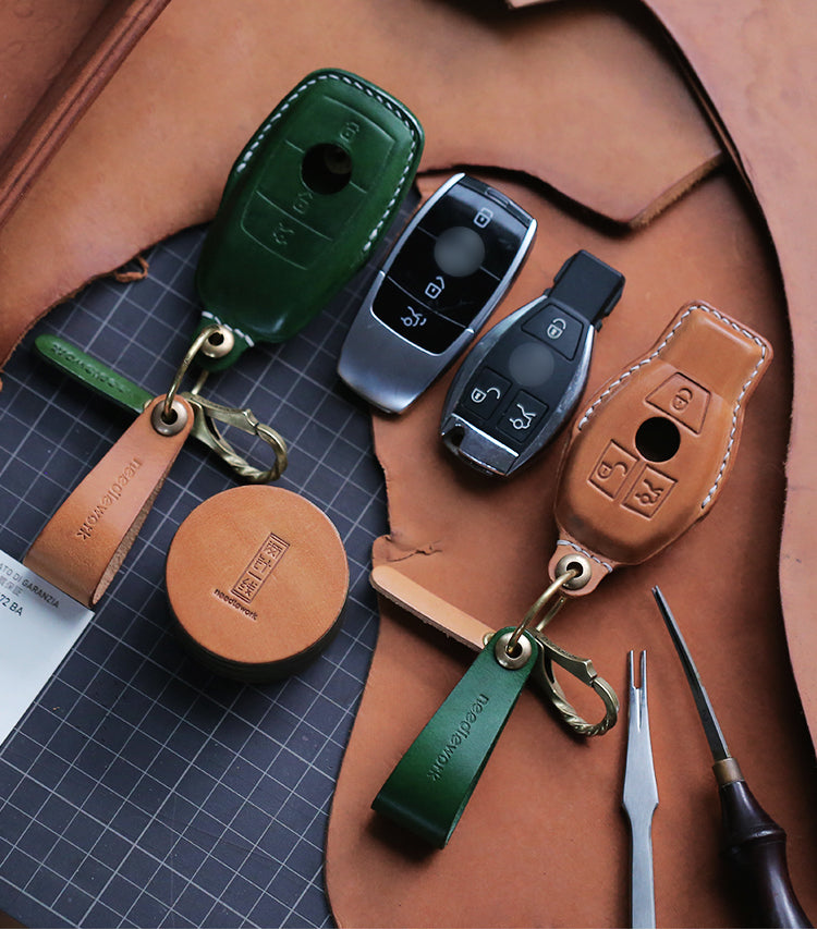 NEEDLEWORK Leather Car Key Cases for Mercedes-Benz Maybach