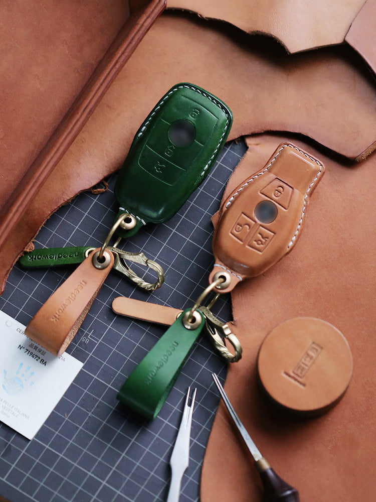 NEEDLEWORK Leather Car Key Cases for Mercedes-Benz Maybach