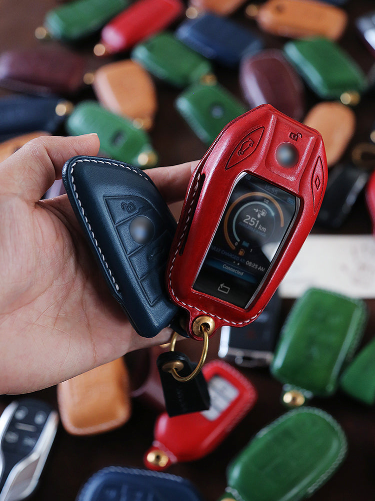 NEEDLEWORK Leather Car Key Cases for BavarianMotoWork(BMW) Car