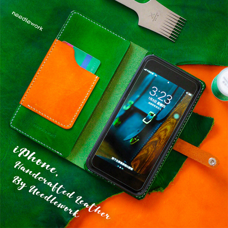 NEEDLEWORK Handcrafted Leather Galaxy Z Fold 5/Fold 6/Fold 7 Flip Cover Wallet Phone Case