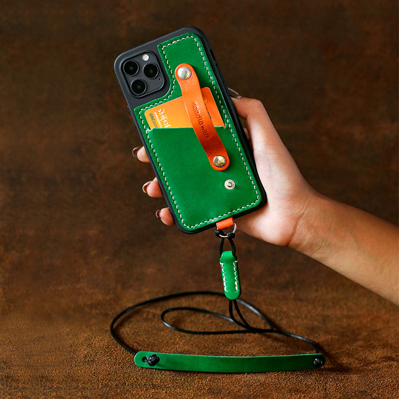 NEEDLEWORK Leather card holder phone case for iPhone 11-17