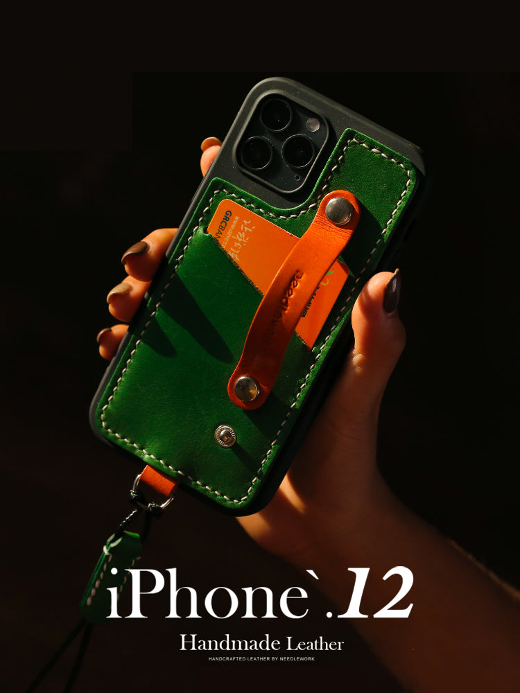 NEEDLEWORK Leather card holder phone case for iPhone 11-17