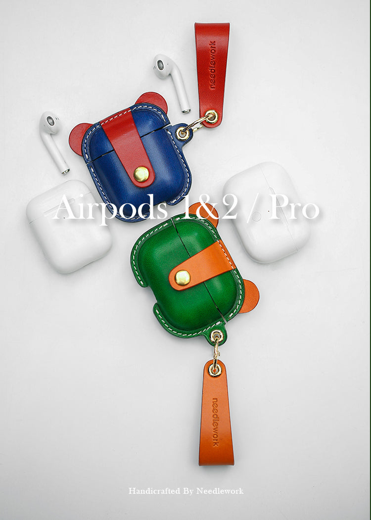 NEEDLEWORK Leather Airpods Cases Mickey Mouse Cartoon Style