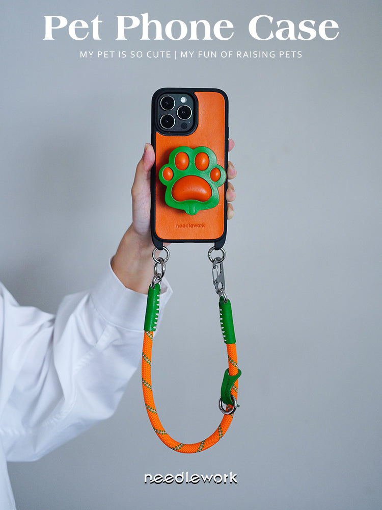 NEEDLEWORK Leather Pet's paw holder phone case for iPhone 11-16