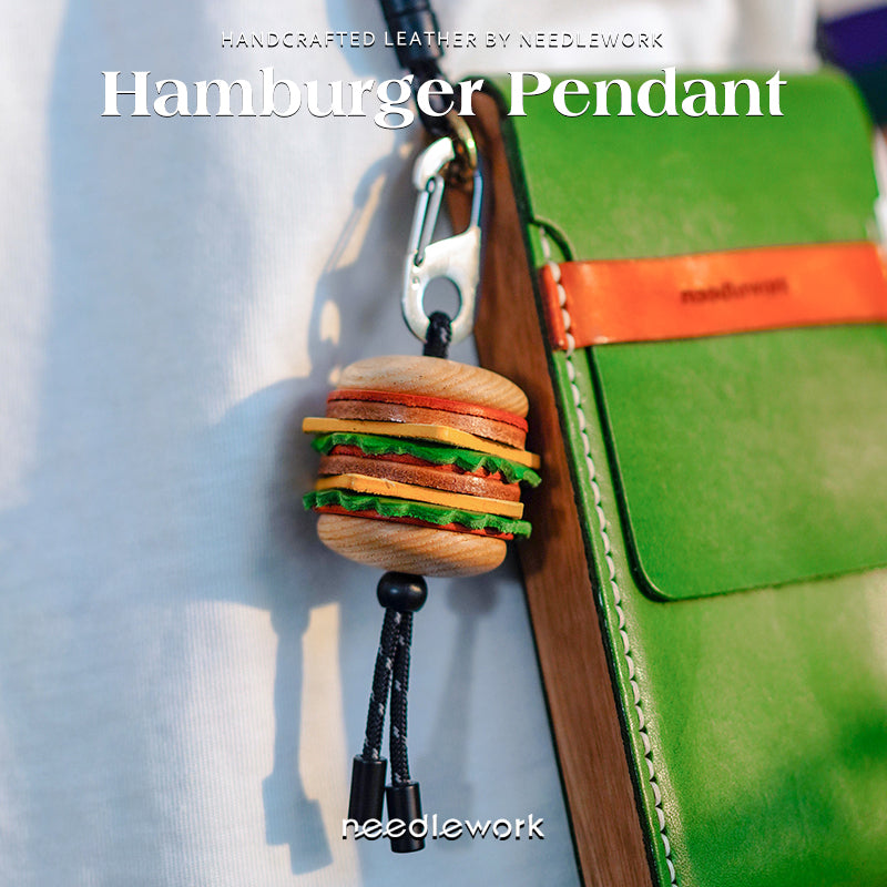 NEEDLEWORK Handcrafted  creative cute hamburger pendant