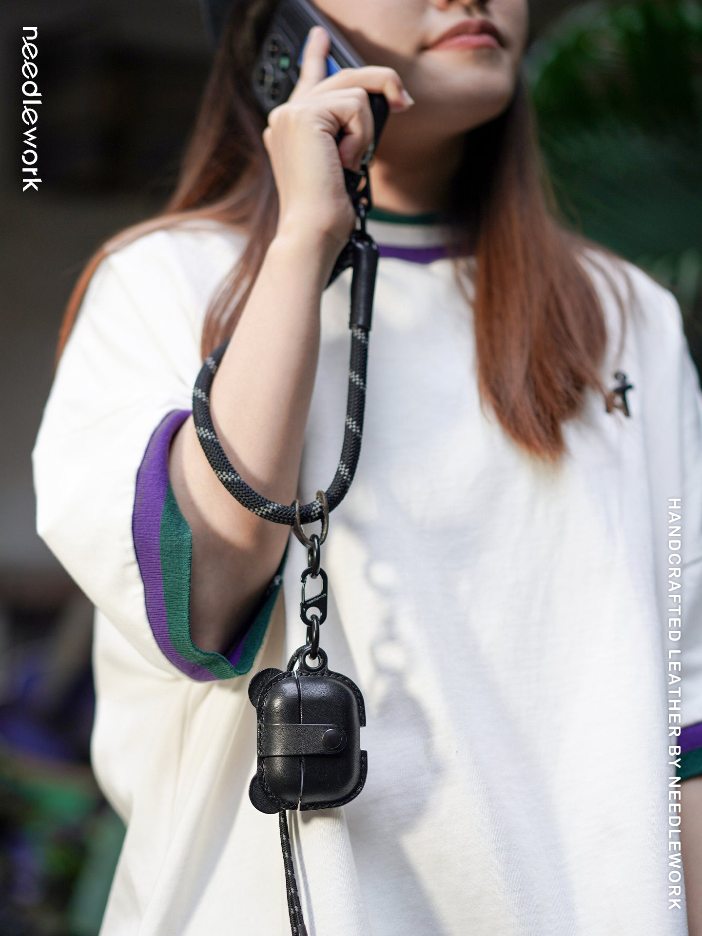 NEEDLEWORK Handcrafted Leather Freebuds pro/ Freeclip Earphone Cases Mickey Mouse Cartoon Style