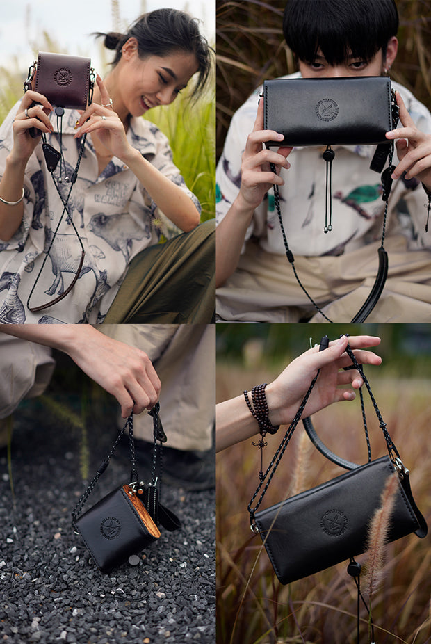 NEEDLEWORK Classic retro creative Leather multifunctional storage bag