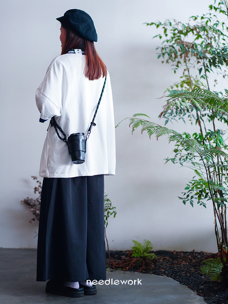 Needlework Handcrafted Cowhide Cup Sleeve - Crossbody/Handheld Protector for Travel Mugs