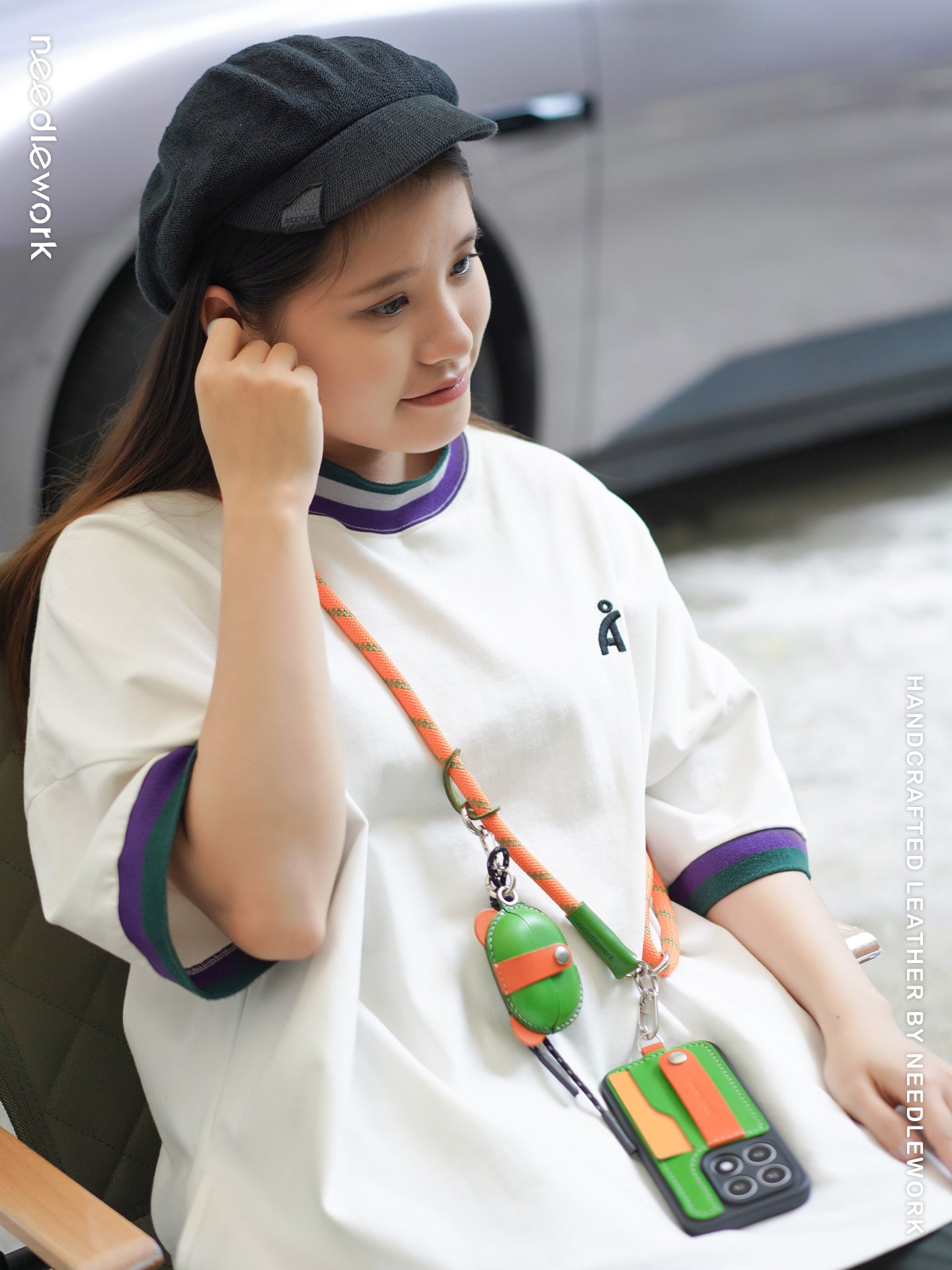 NEEDLEWORK Handcrafted Leather Freebuds pro/ Freeclip Earphone Cases Mickey Mouse Cartoon Style