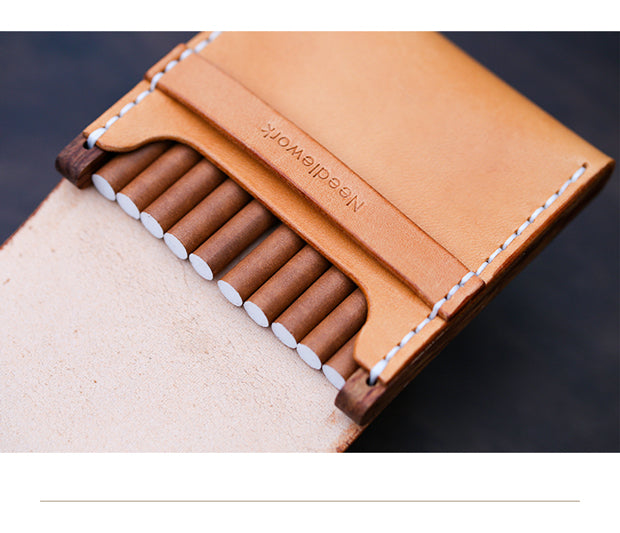 NEEDLEWORK Retro Leather Cigarette cases multifunctional storage bag