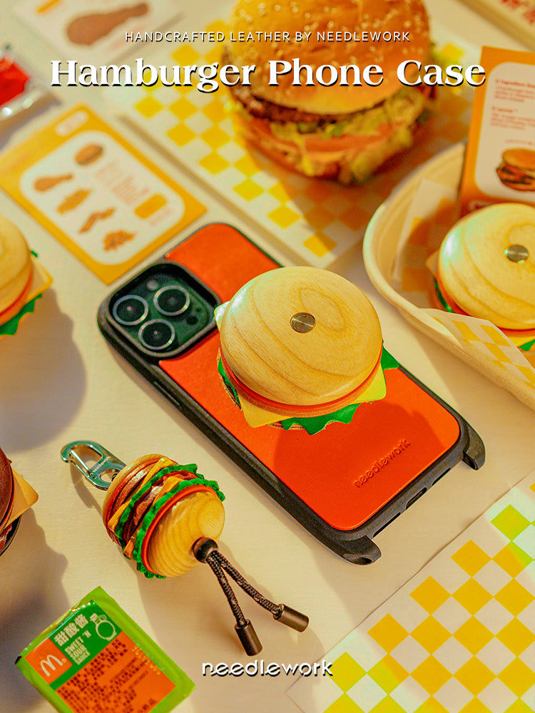NEEDLEWORK Handcrafted  creative cute hamburger pendant