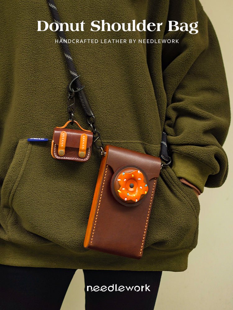 NEEDLEWORK Leather Donut phone bag for all phone models
