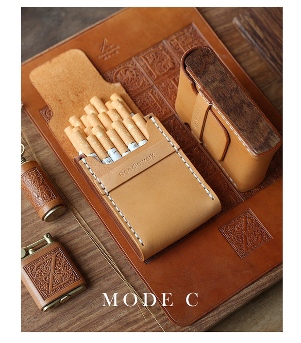 NEEDLEWORK Retro Leather Cigarette cases multifunctional storage bag