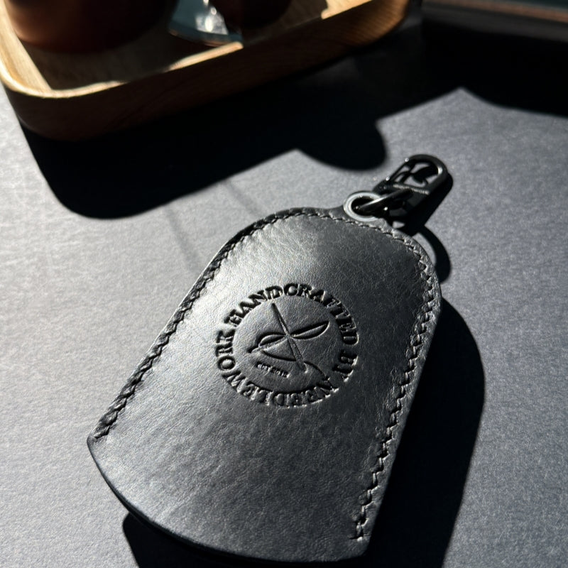 NEEDLEWORK Handcrafted Leather Keychain Universal fit Car Key Cover
