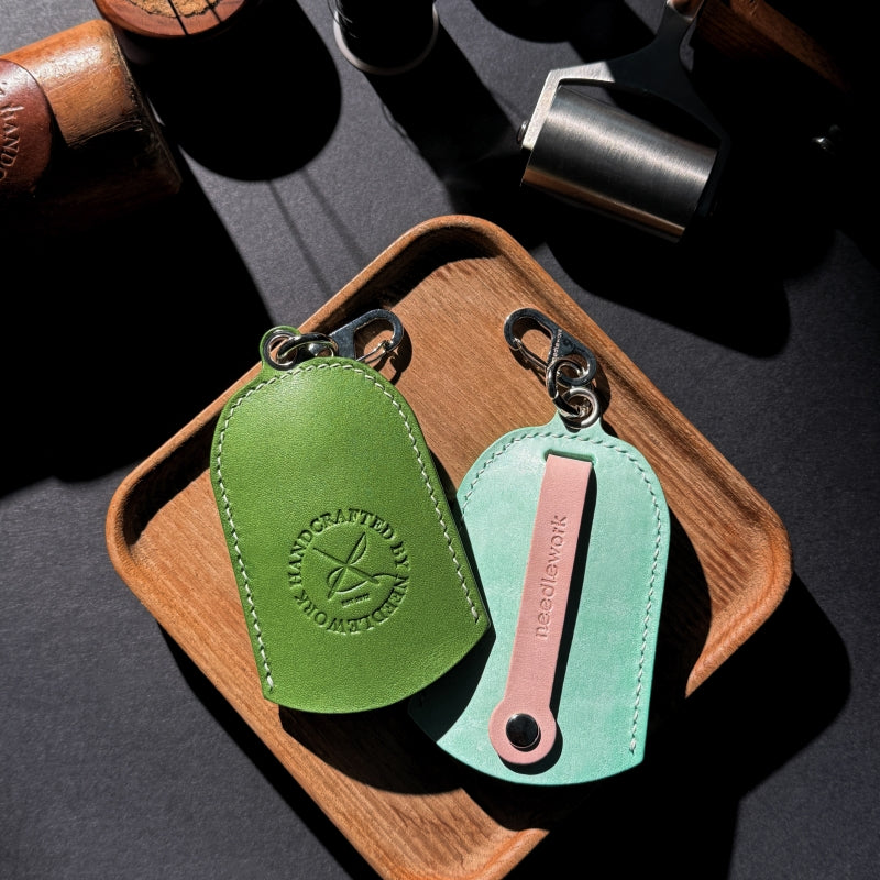 NEEDLEWORK Handcrafted Leather Keychain Universal fit Car Key Cover