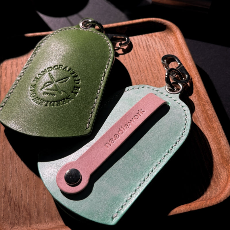 NEEDLEWORK Handcrafted Leather Keychain Universal fit Car Key Cover