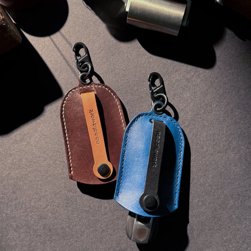 NEEDLEWORK Handcrafted Leather Keychain Universal fit Car Key Cover