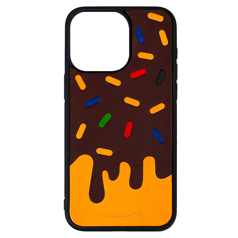 NEEDLEWORK Leather Ice Cream Puzzle phone case for iPhone 14-16
