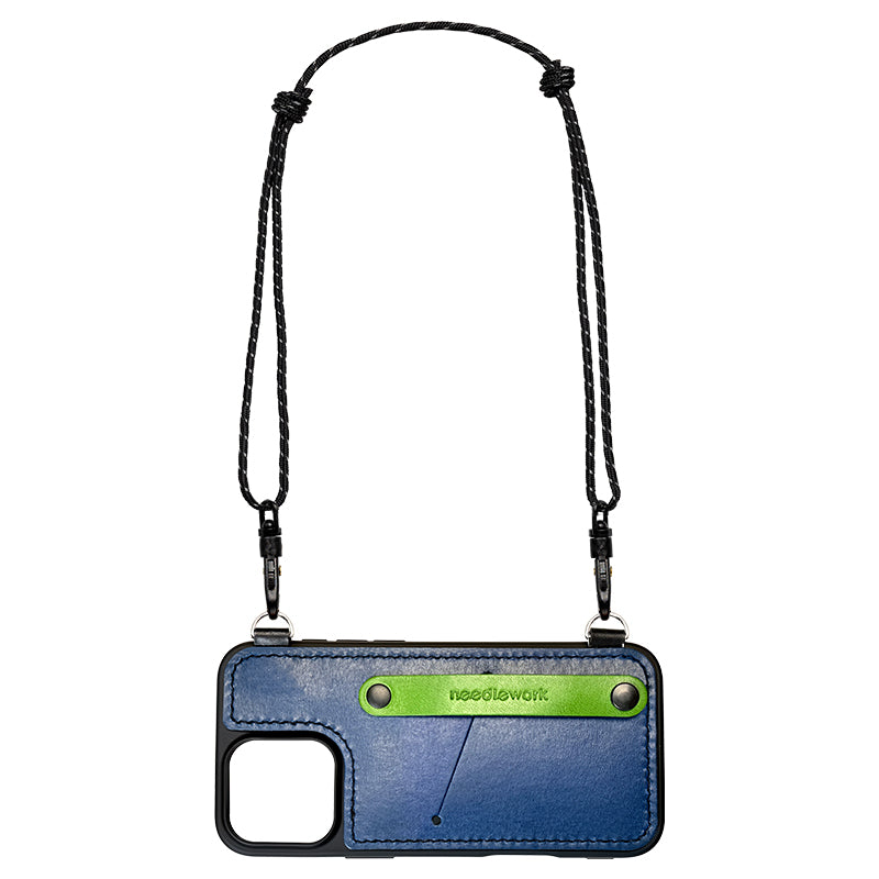 NEEDLEWORK Leather card holder phone case for iPhone 11-16 with Strap