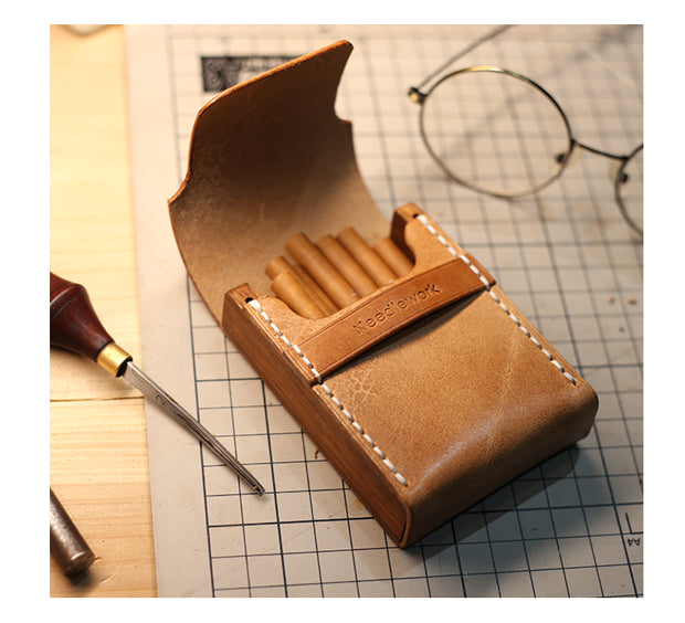 NEEDLEWORK Retro Leather Cigarette cases multifunctional storage bag
