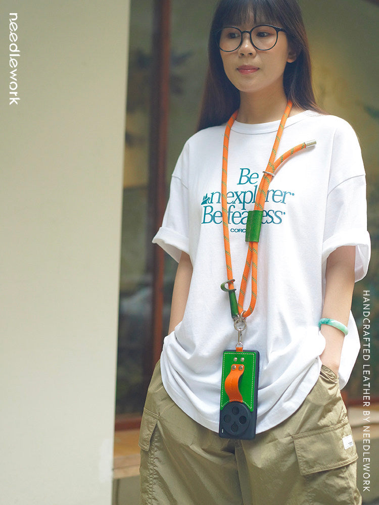 NEEDLEWORK Leather hanging neck strap phone case for vivo X200/X300/Pro