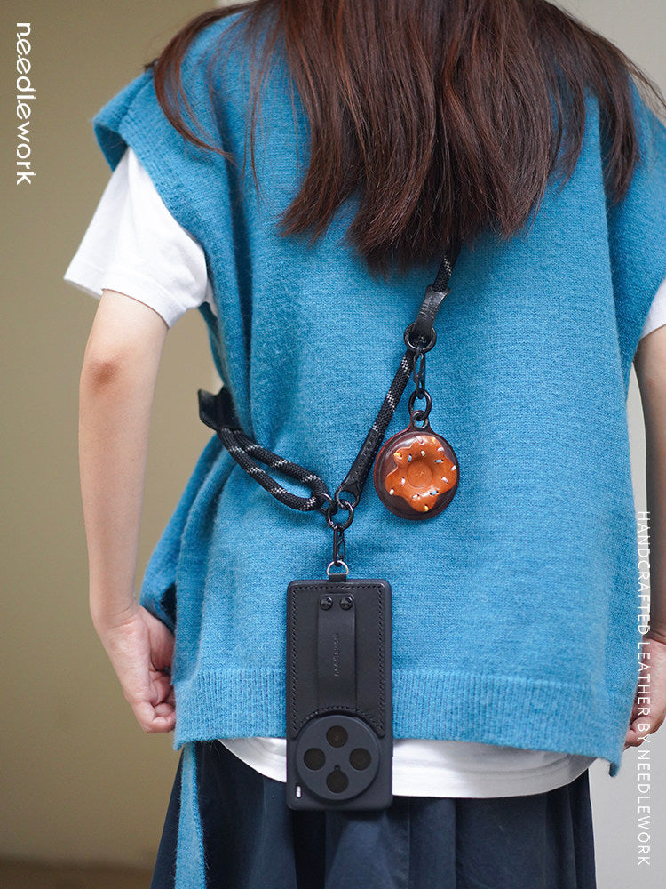 NEEDLEWORK Leather hanging neck strap phone case for vivo X200/X300/Pro