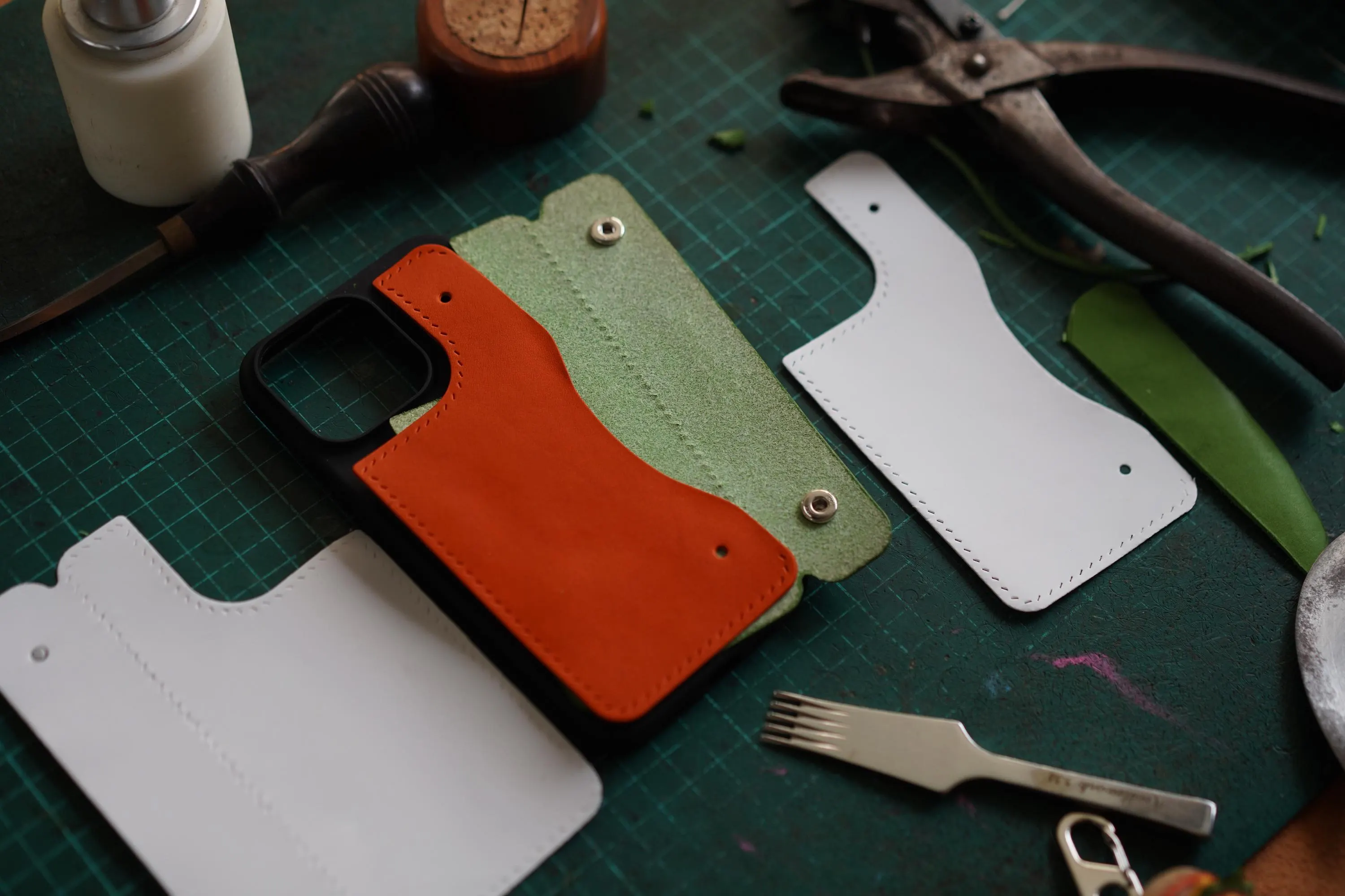 NEEDLEWORK Leather Purse Phone Case for iPhone 11-16 with Strap