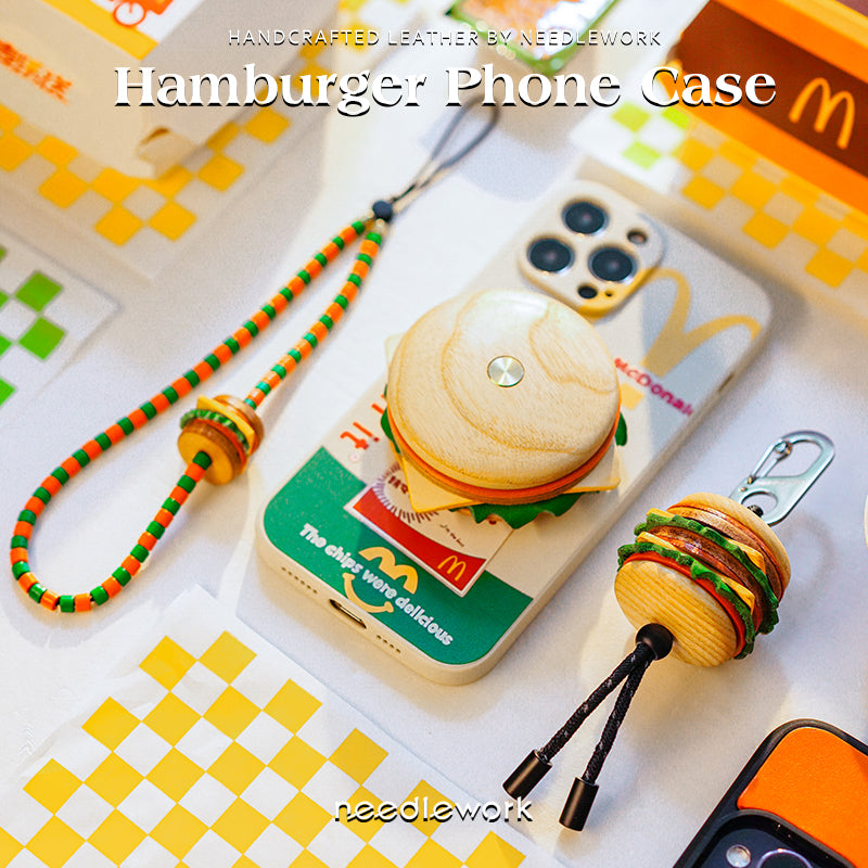 NEEDLEWORK Handcrafted  creative cute hamburger pendant