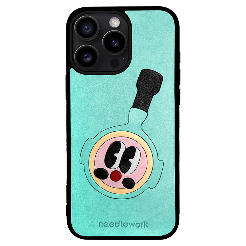 NEEDLEWORK Coffee themed Mint-pink phone case for iPhone 11-13