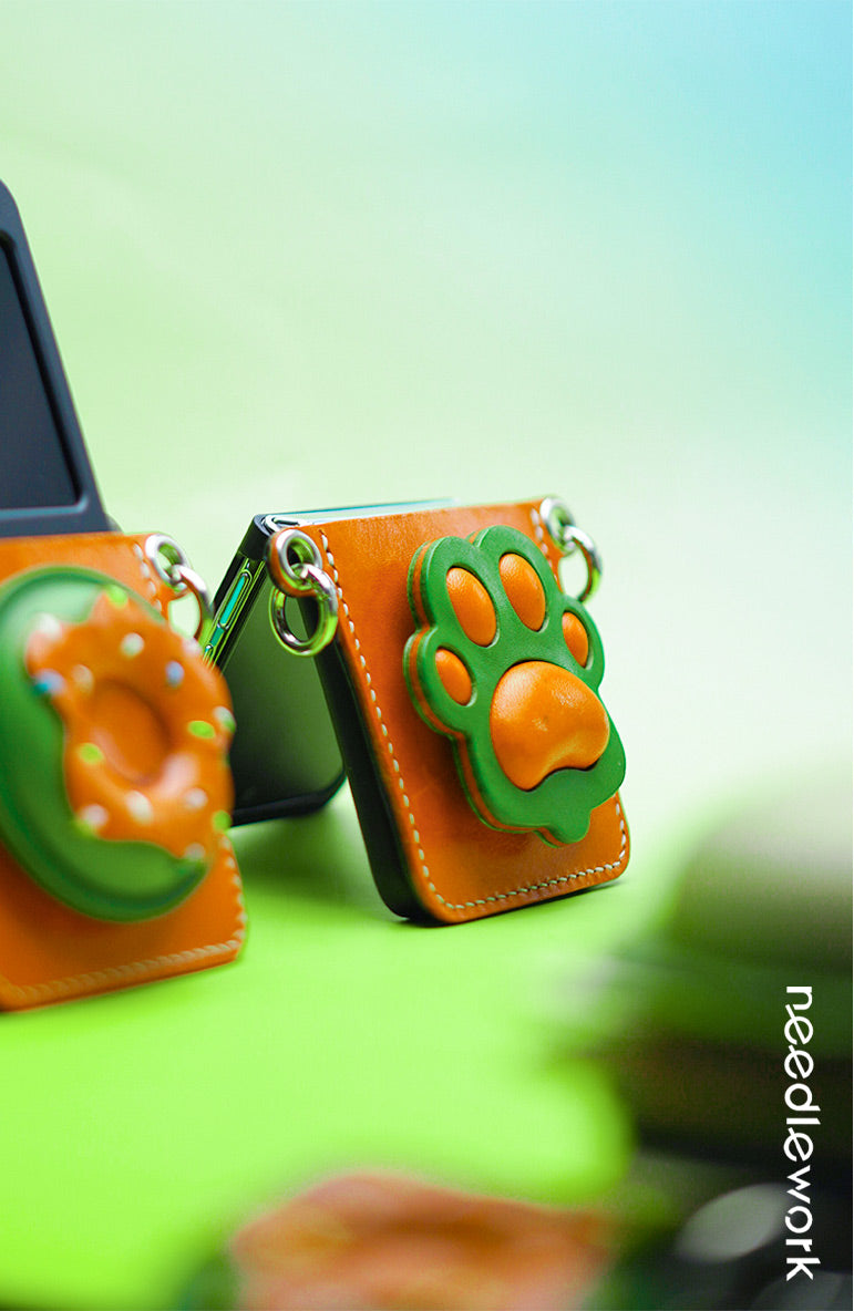 NEEDLEWORK handcrafted leather phone case for Samsung Galaxy Z Flip 6/Flip 7