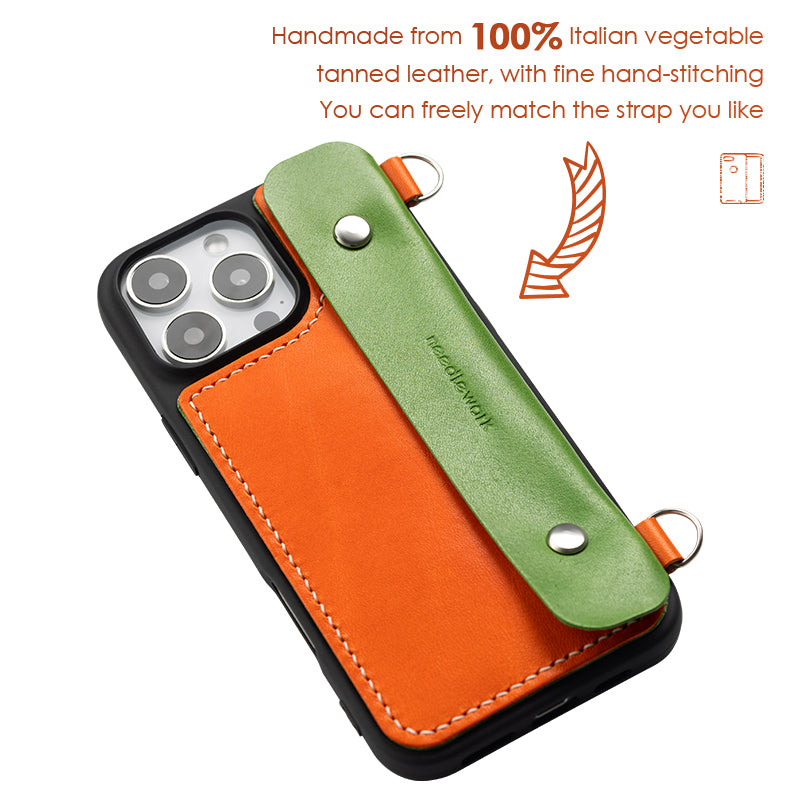 NEEDLEWORK Leather Purse Phone Case for iPhone 11-16 with Strap