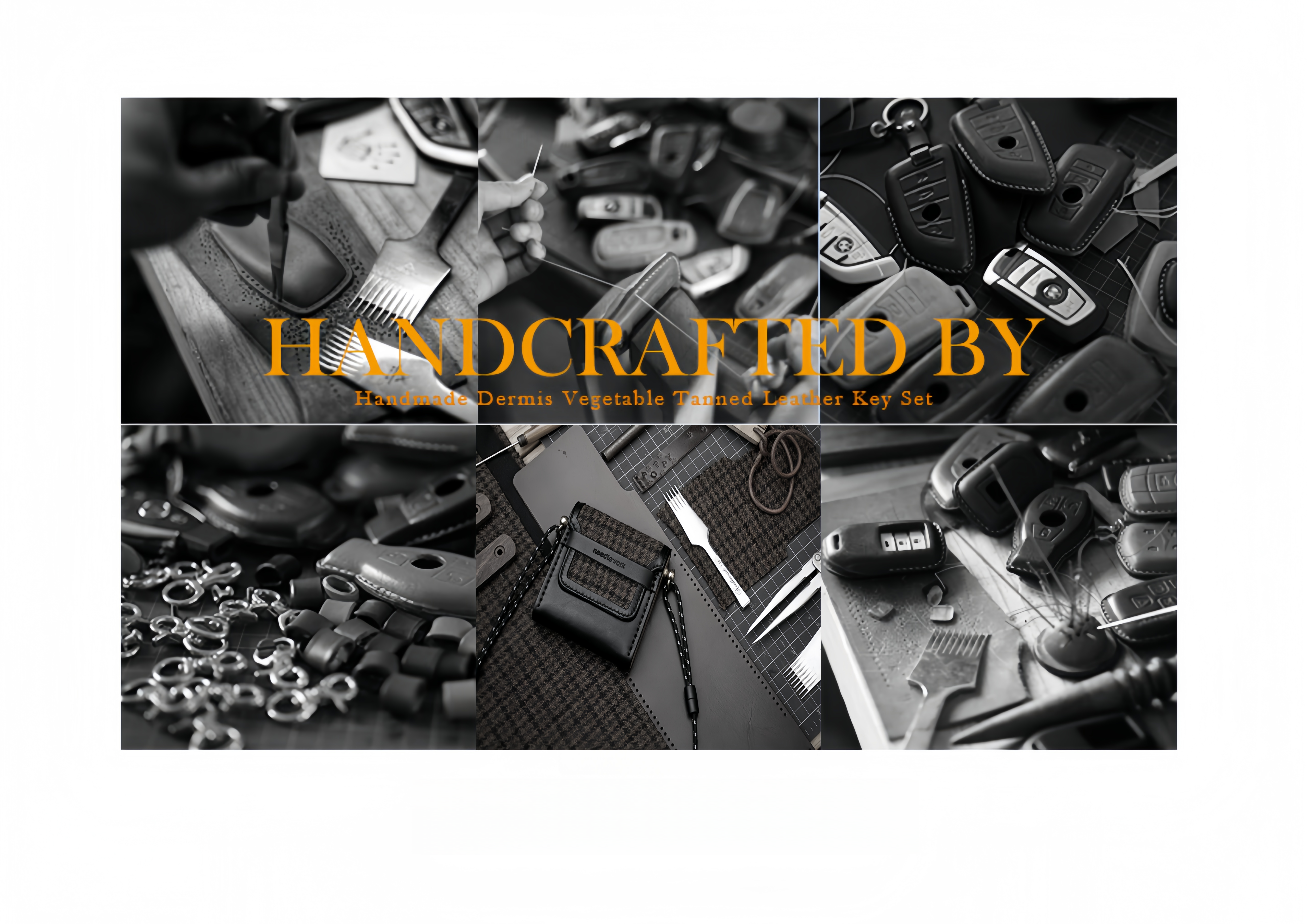 NEEDLEWORK Leather Car Key Cases for LAND ROVER Car