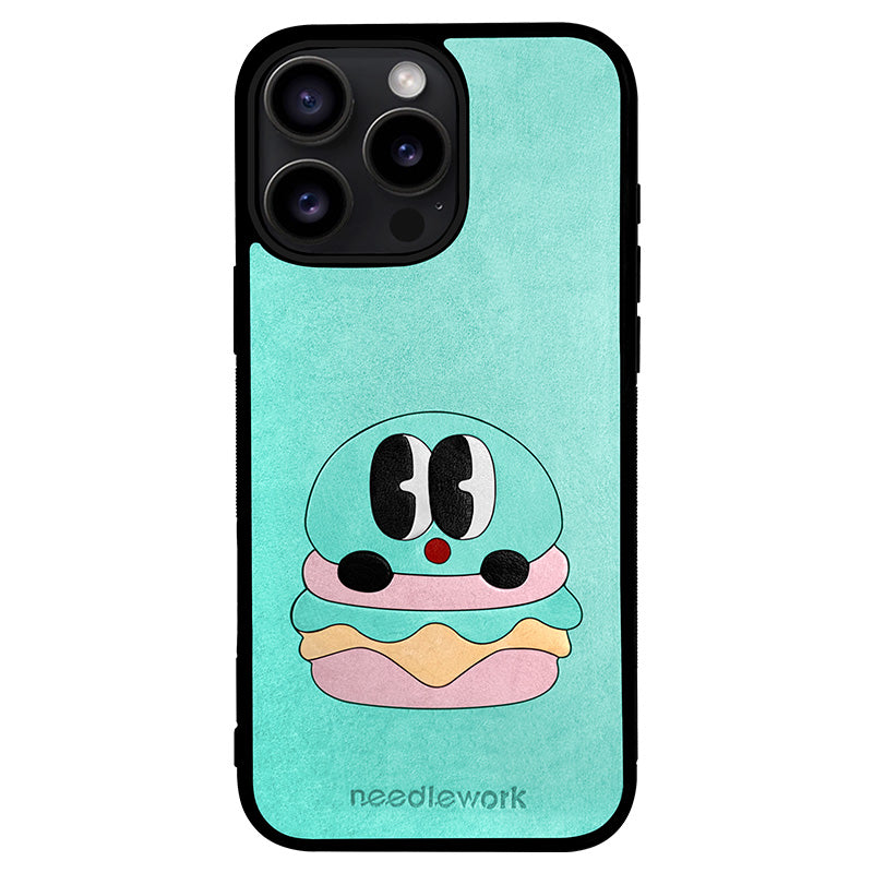NEEDLEWORK Coffee themed Mint-pink phone case for iPhone 11-13