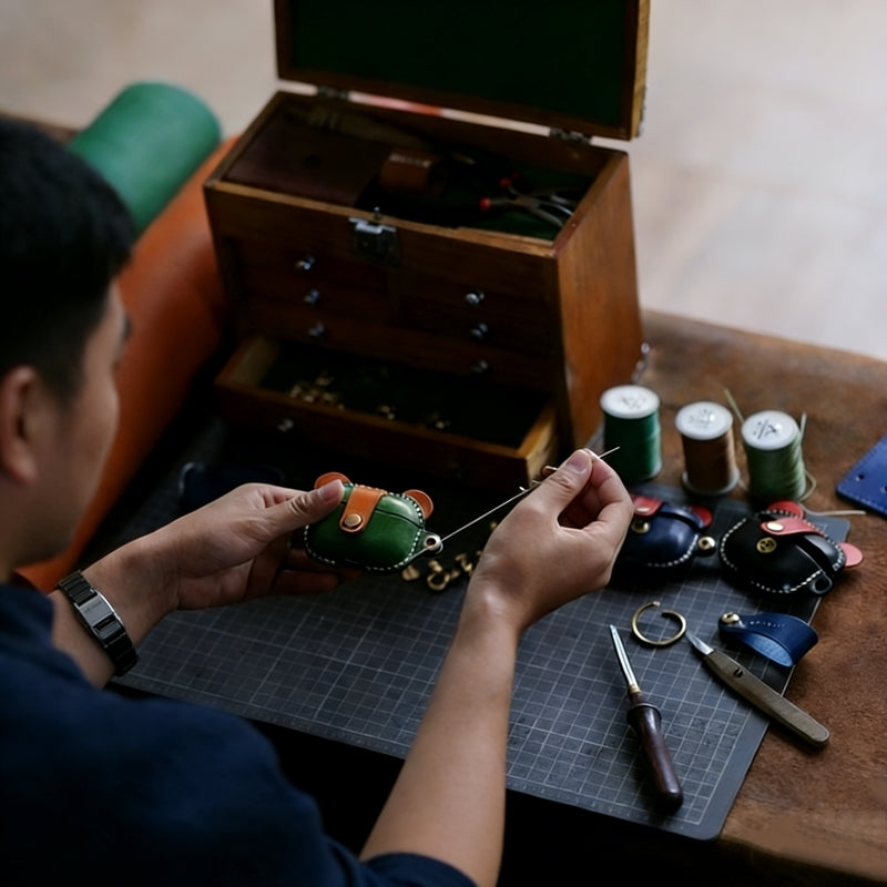 NEEDLEWORK Leather Airpods Cases Mickey Mouse Cartoon Style