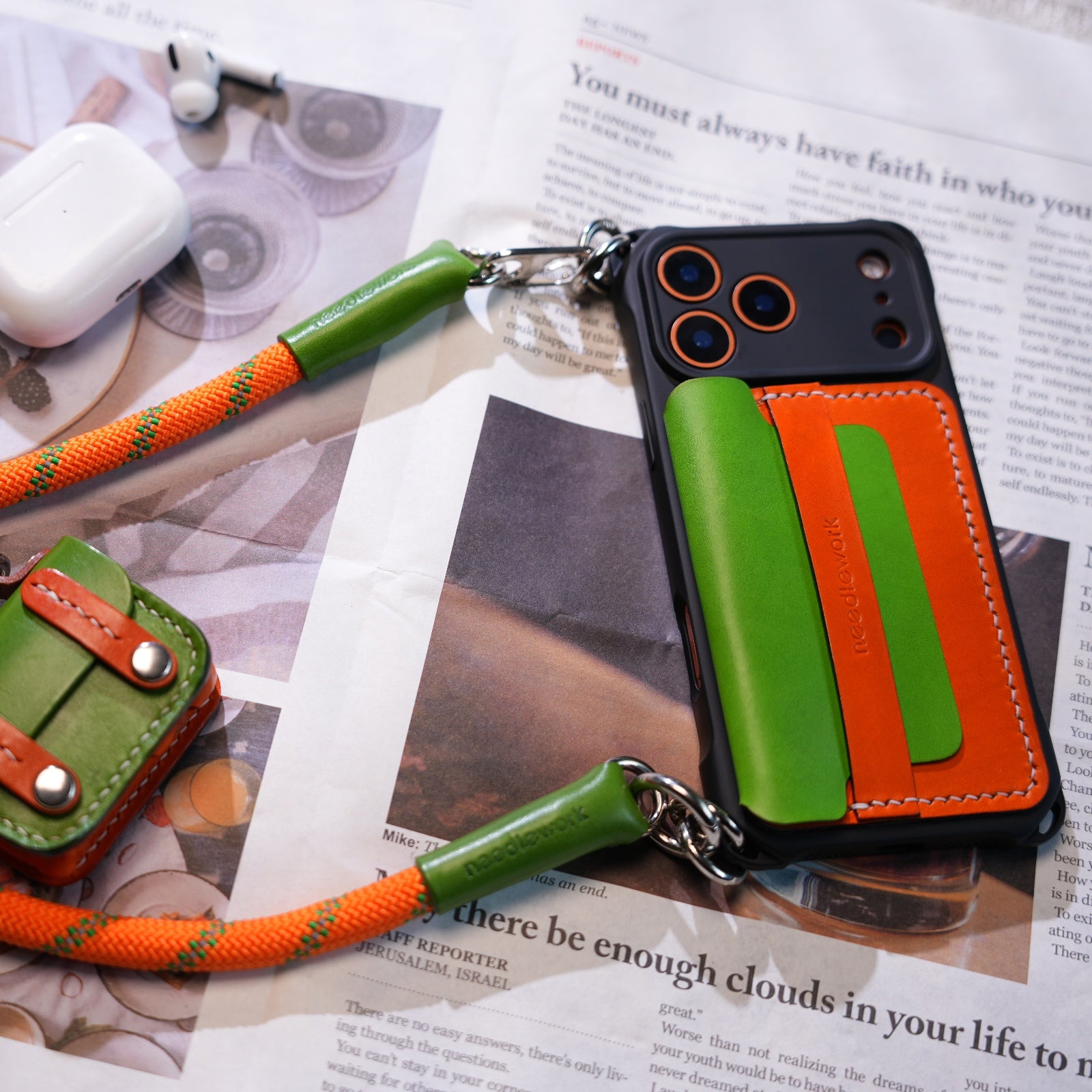 New Arrivals! Needlework iPhone 17 Series Classic Flip cover Wallet/Purse Crossbody phone case