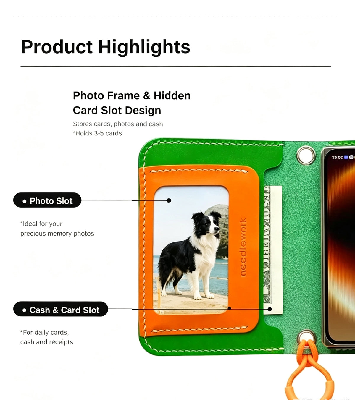 Hand-Stitched Italian Leather Crossbody Wallet for iPhone 18 fold ultra