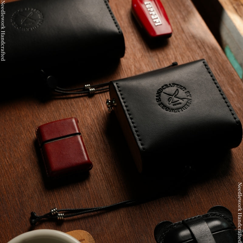 NEEDLEWORK Classic retro creative Leather multifunctional storage bag