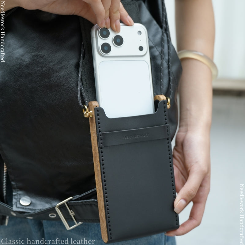 NEEDLEWORK Minimalist style Leather phone bag multifunctional storage bag