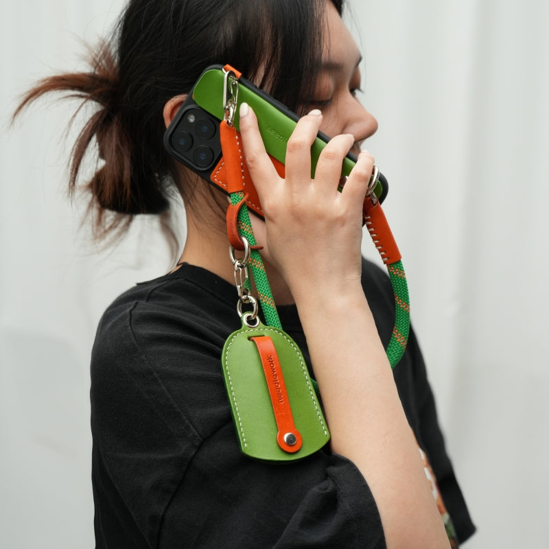 Stylish Kit! Needlework Vibrant Orange iPhone 11-16 Series Wallet Phone Case Set