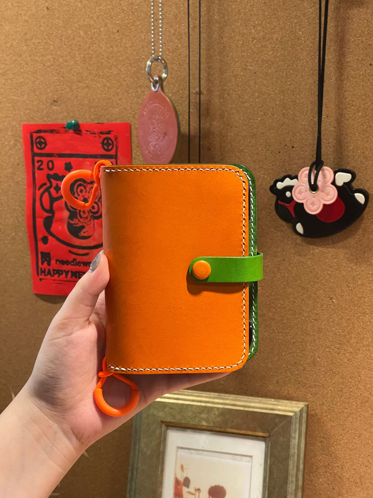 Hand-Stitched Italian Leather Crossbody Wallet for iPhone Duo