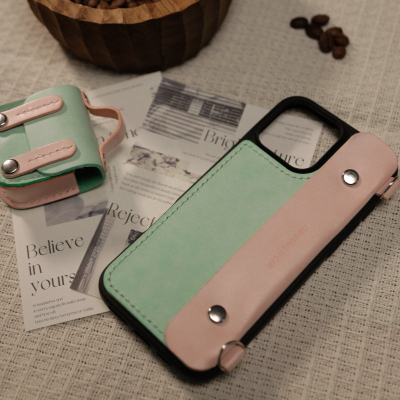 NEEDLEWORK Leather Purse Phone Case for iPhone 11-16 with Strap