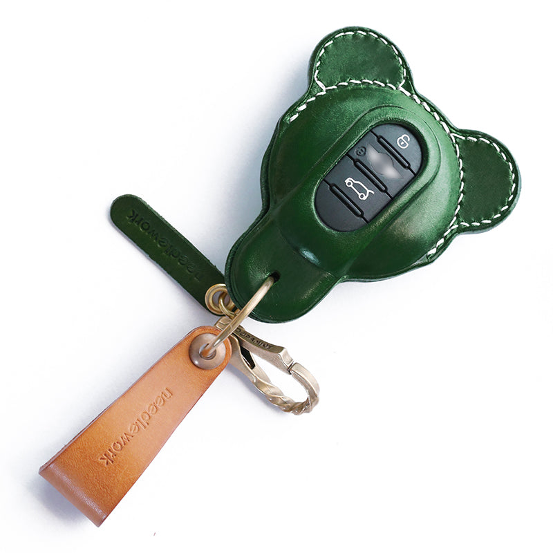 NEEDLEWORK Leather Car Key Cases for Mini Cooper Car