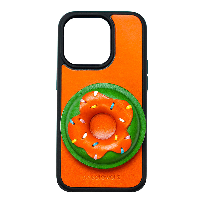NEEDLEWORK Leather Donuts holder phone case for iPhone 11-16